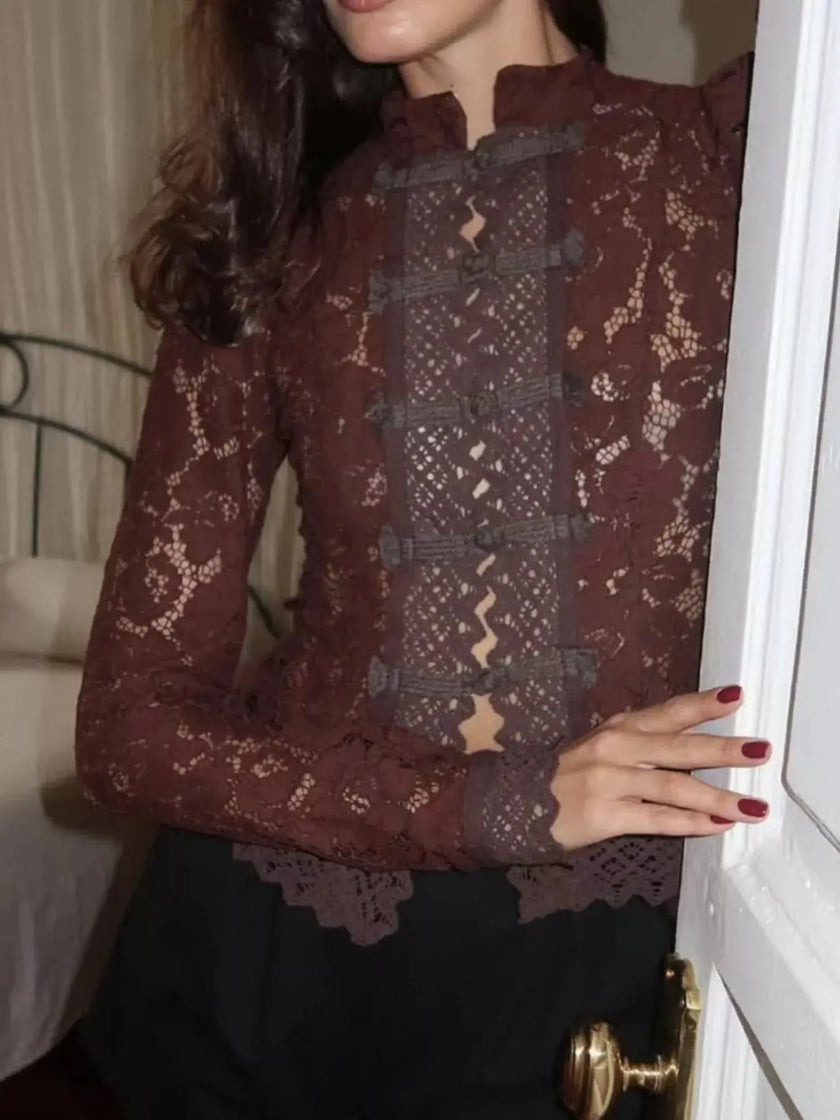 Lace Button-Up Shirt  Style Ratio