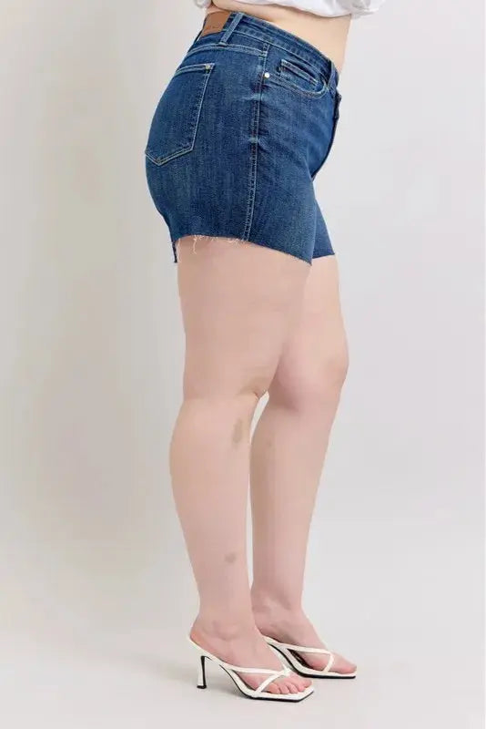 Judy Blue High Waist Criss-Cross Waistband Denim Shorts  Style Ratio