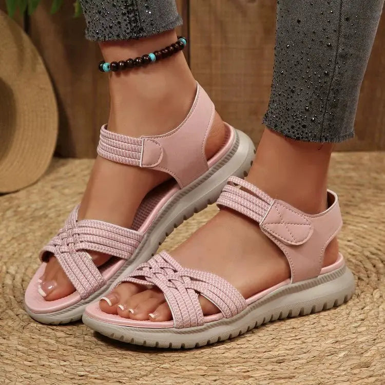 Open Toe Woven Strap Sandals  Style Ratio
