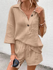 Button Detail Top and Shorts Set  Style Ratio