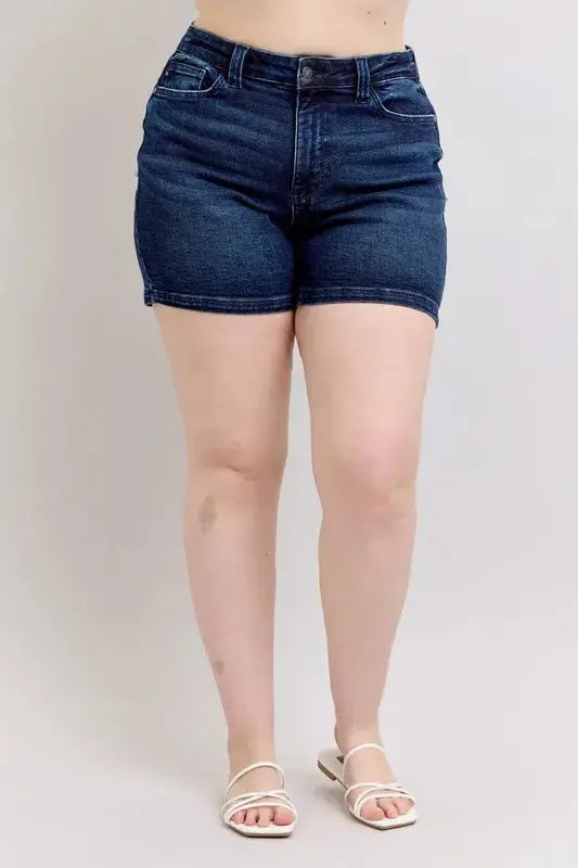 Judy Blue High Waist Back Flap Pocket Denim Shorts  Style Ratio