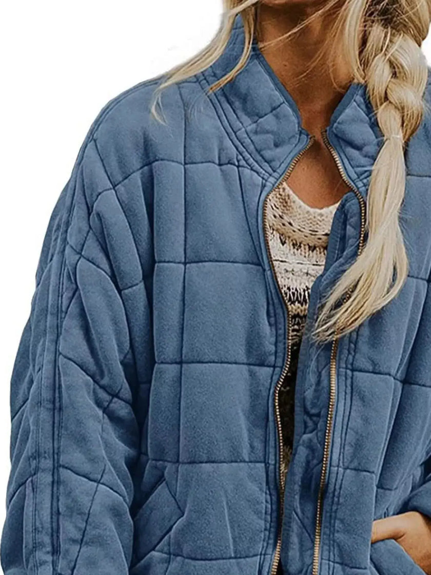 Quilted Zip Up Outerwear  Style Ratio