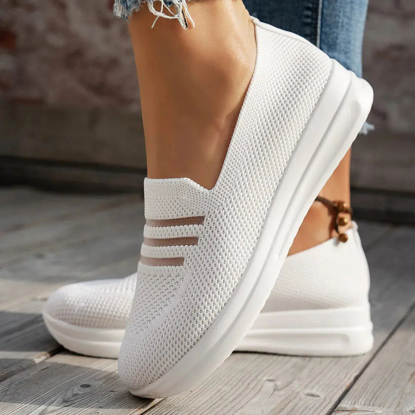 Mesh Round Toe Platform Slip-Ons  Style Ratio