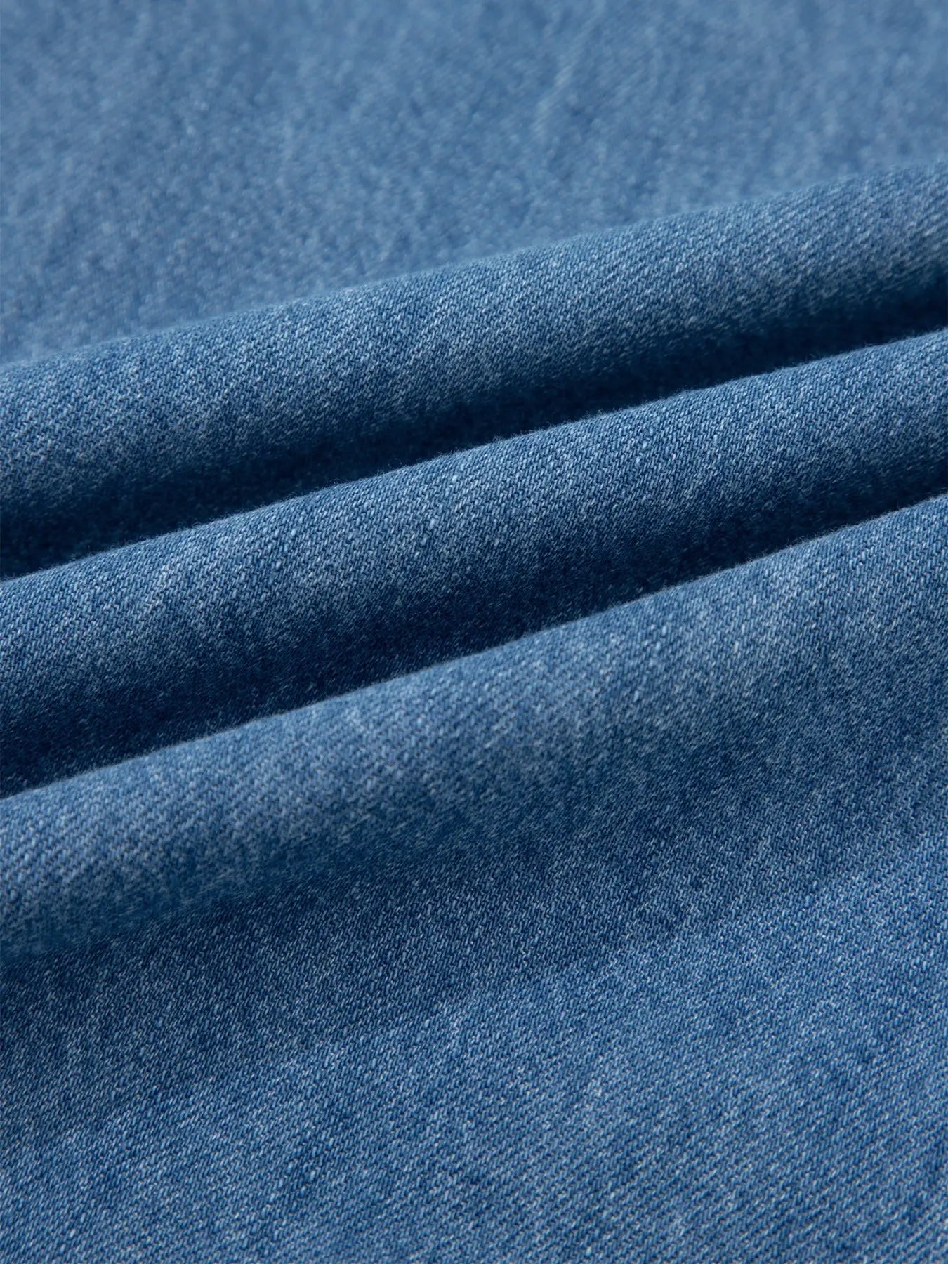 Ruffled Short Sleeve Denim Shirt  Style Ratio
