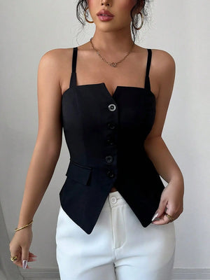 Button-Front Fitted Cami  Style Ratio