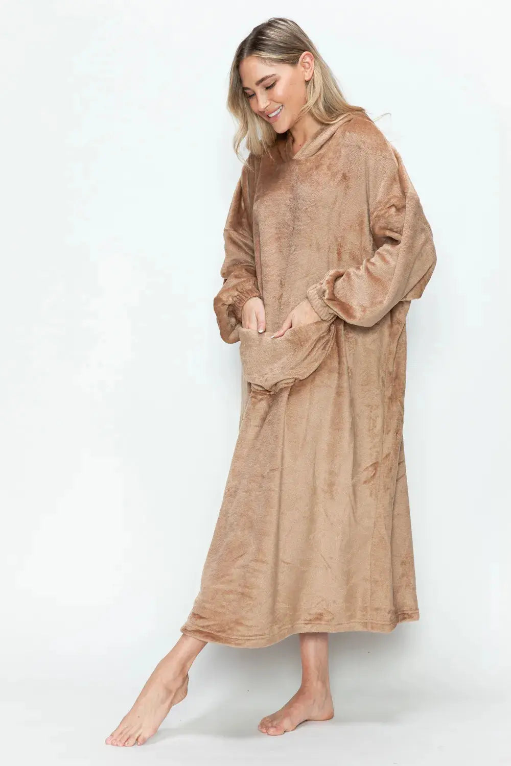 Double Take Pocketed Hooded Midi Lounge Dress  Style Ratio