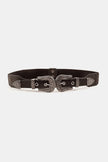 Symmetrical Zinc Alloy Buckle PU Leather Belt  Style Ratio