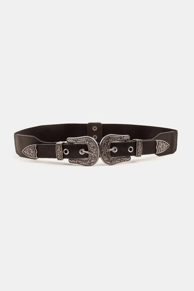 Symmetrical Zinc Alloy Buckle PU Leather Belt  Style Ratio