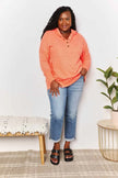 Double Take Quarter-Snap Dropped Shoulder Hoodie  Style Ratio