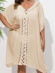 Crochet Trim V-Neck Beach Cover Up  Style Ratio
