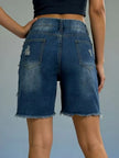 Full Size Ripped Frayed Hem Denim Shorts  Style Ratio