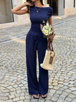 Asymmetrical Neck Top and Pants Set  Style Ratio