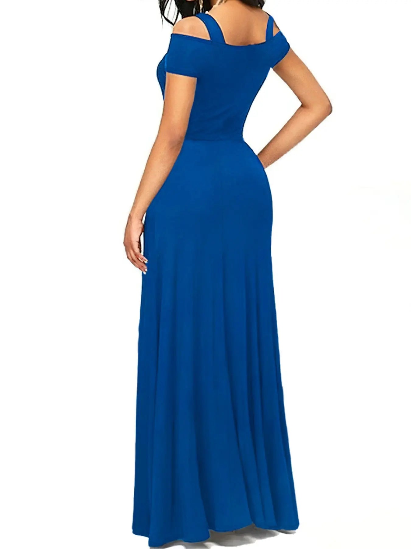Elegant Off-Shoulder Slit Maxi Dress  Style Ratio