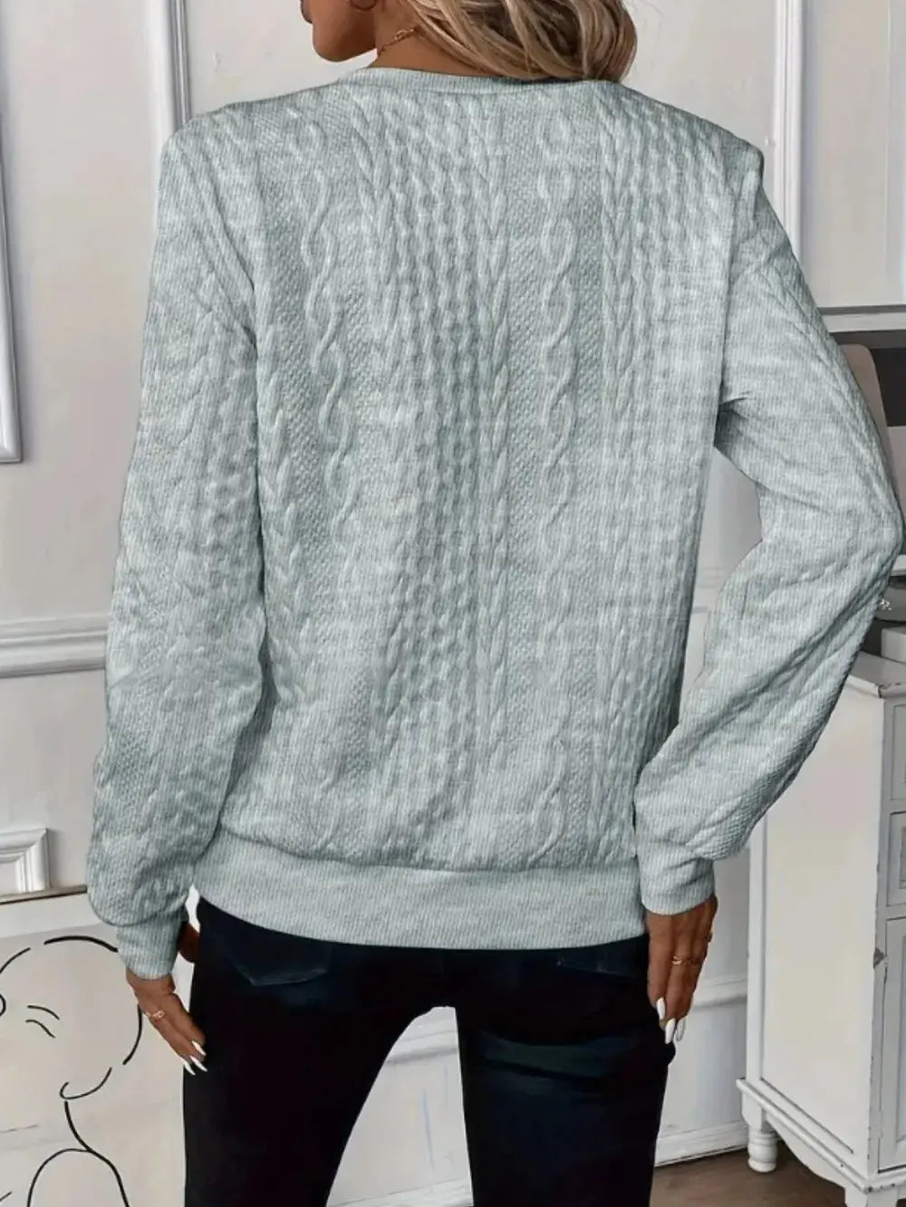 Texture Half Zip Long Sleeve Sweater  Style Ratio