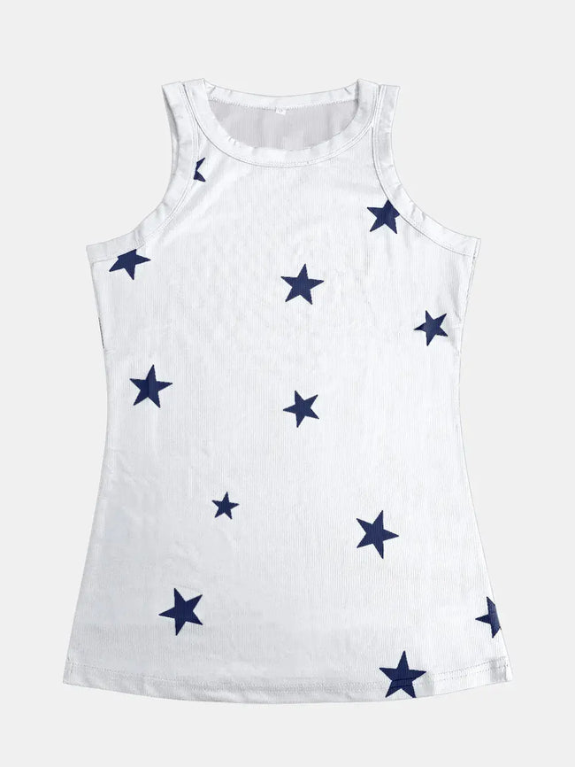 Full Size Star Round Neck Tank  Style Ratio