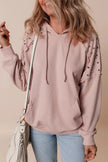 Drawstring Studded Shoulder Hoodie  Style Ratio