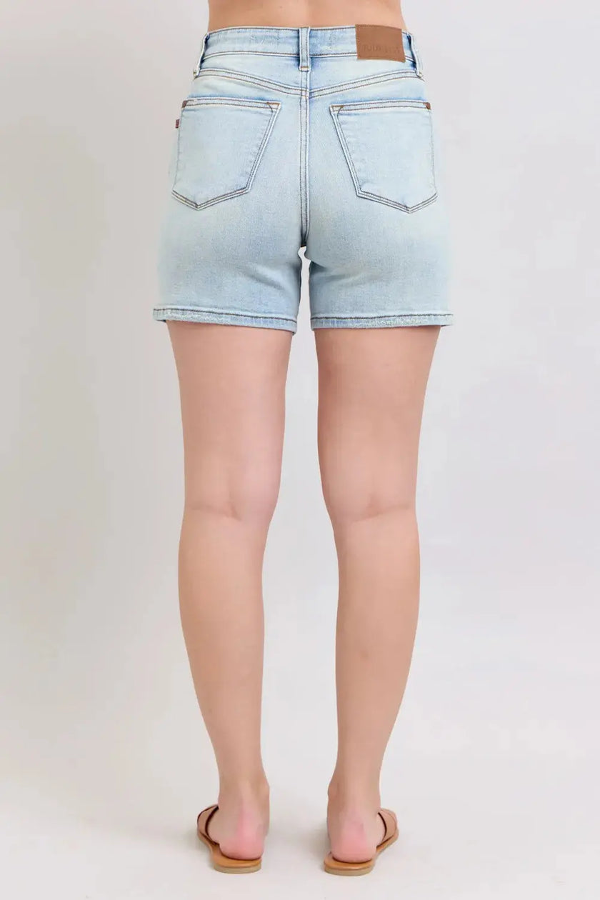 Judy Blue 2 Button Denim Shorts with Pockets  Style Ratio