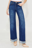 RISEN Tummy Control High Rise Wide Leg Cuffed Jeans  Style Ratio