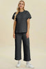 Double Take Full Size Texture Round Neck Short Sleeve Top and Pants Set  Style Ratio