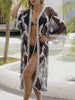 Crochet Trim Open Front Cover-Up  Style Ratio