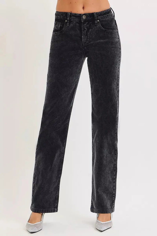 RISEN Tummy Control Mid Rise Straight Leg Corduroy Pants  Style Ratio