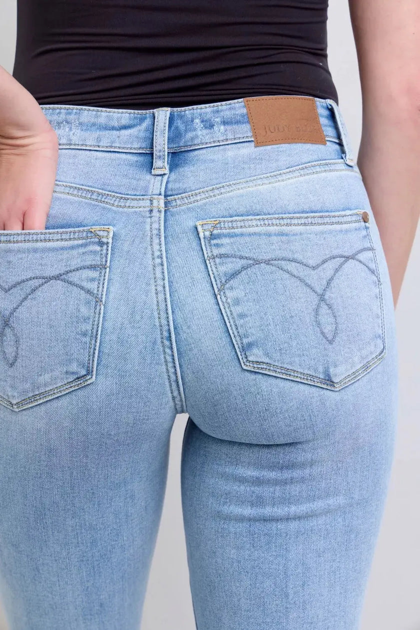 Judy Blue Mid Rise Thermal Bootcut Jeans  Style Ratio