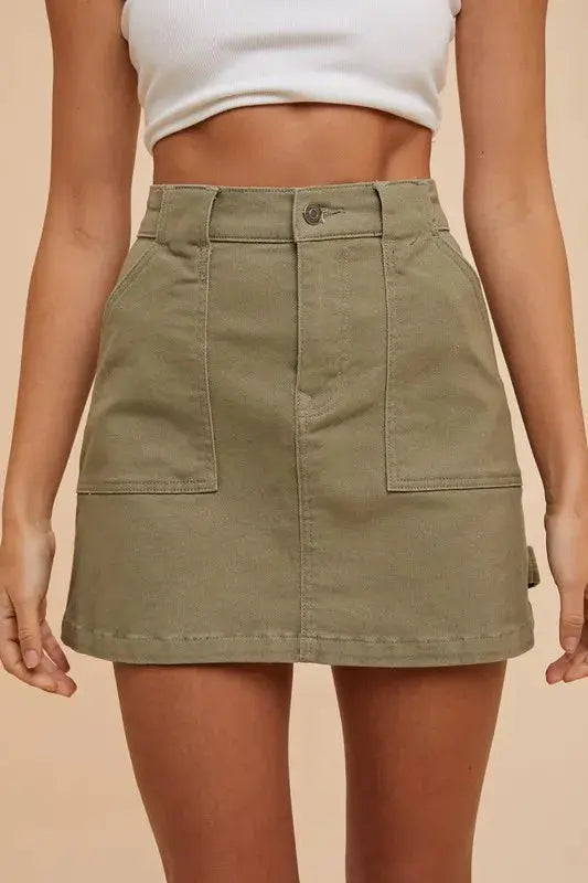 Annie Wear Cargo Denim Mini Skirt  Style Ratio