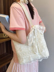 Lace Bowknot Woven Handbag  Style Ratio