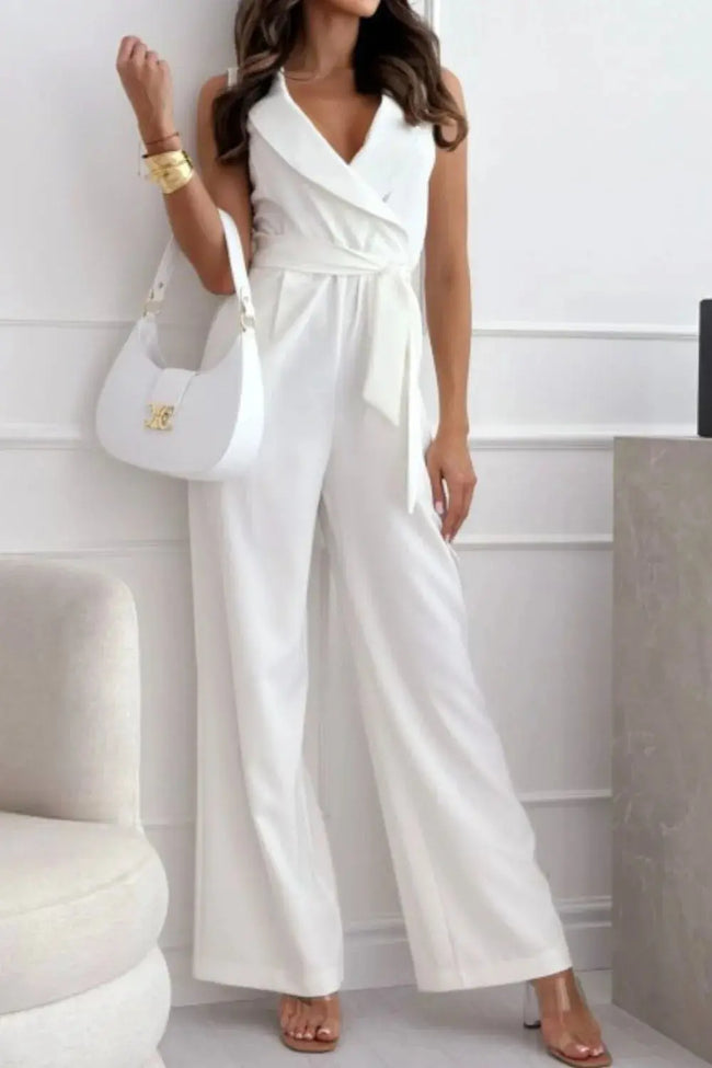 Surplice Sleeveless Jumpsuit  Style Ratio
