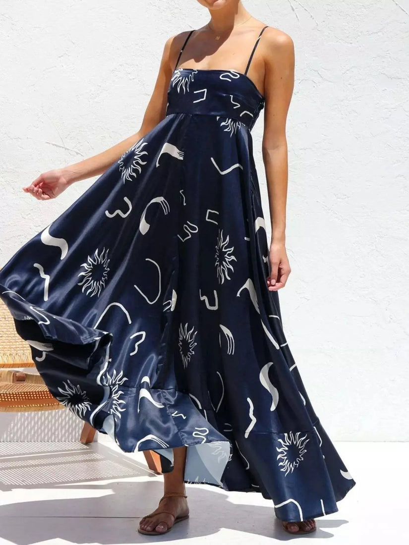 Printed Spaghetti Strap Maxi Dress  Style Ratio