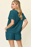 Double Take Short Sleeve Shirt and Drawstring Shorts Set  Style Ratio