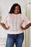 Mandy Ribbed Trim Round Neck Knit Blouse  Style Ratio