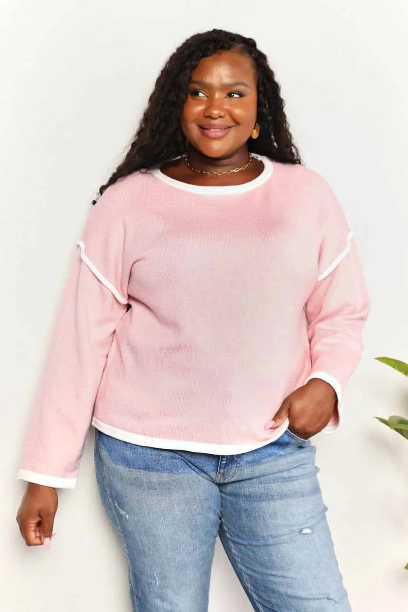 Angel Wings Contrast Detail Dropped Shoulder Sweatshirt  Style Ratio
