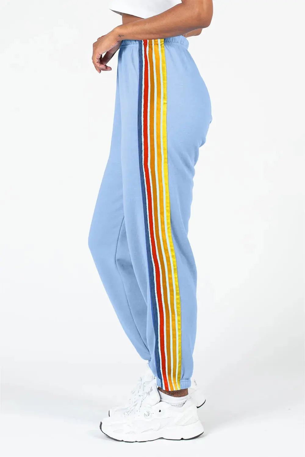 Contrast Striped Elastic Waist Active Pants  Style Ratio