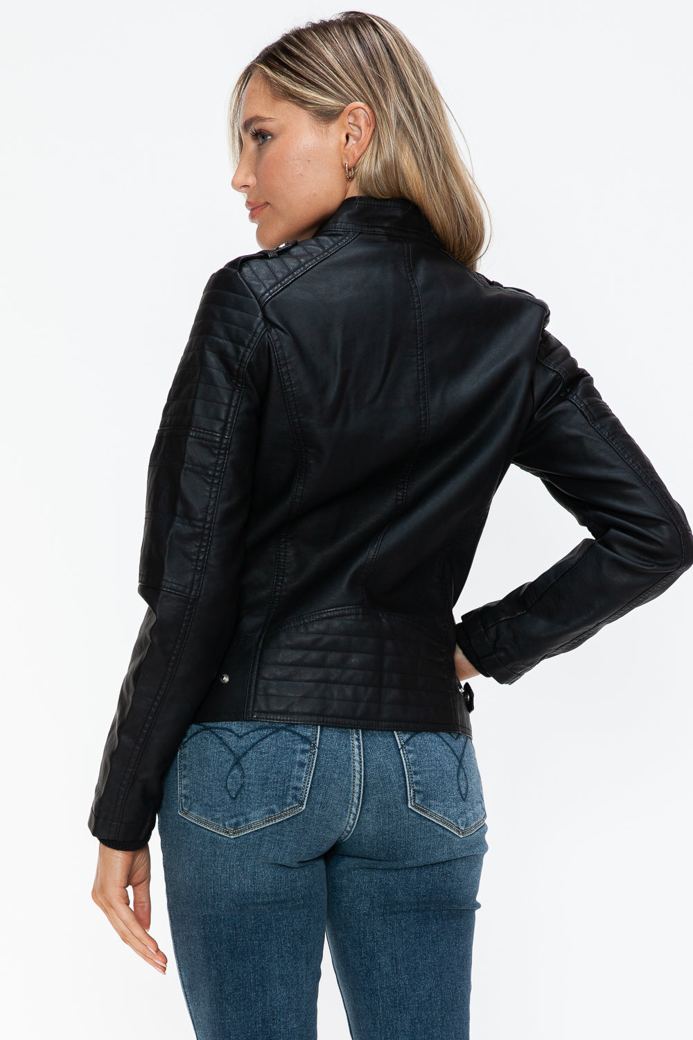 Biker Jacket with Side Zip Pockets