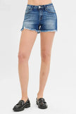 RISEN Low Rise Frayed Denim Shorts  Style Ratio