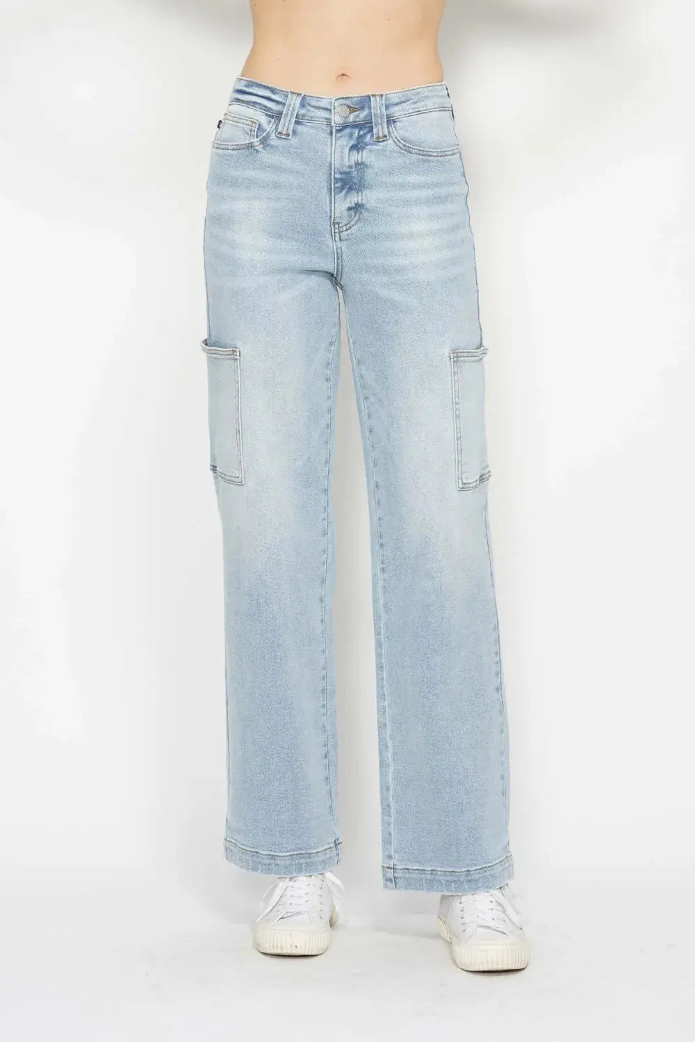 Judy Blue Full Size High Waist Straight Cargo Jeans  Style Ratio