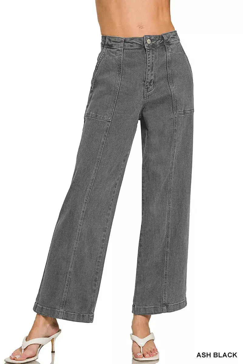 Zenana Straight Leg Utility Pocket Jeans  Style Ratio