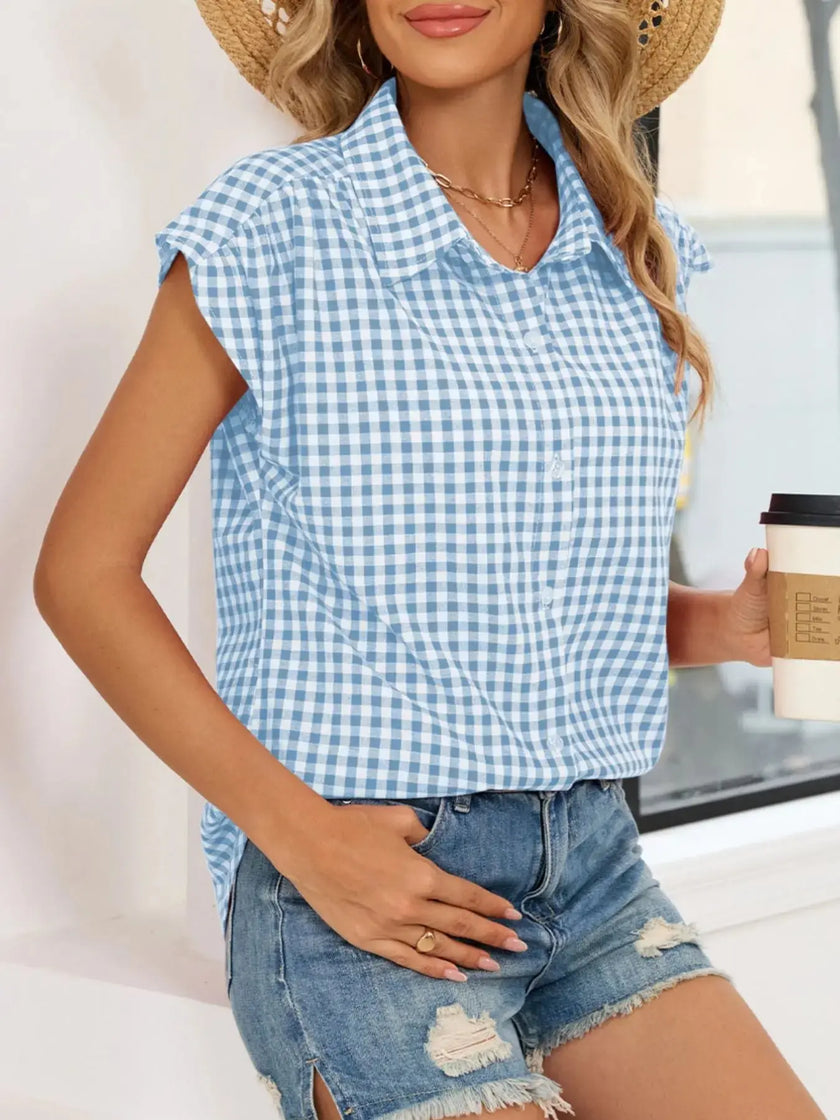 Gingham Button Down Short Sleeve Shirt  Style Ratio