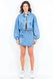 American Bazi Cargo Pocket Denim Skort  Style Ratio