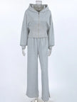 Zip Up Hoodie & Wide Leg Pants Loungewear  Style Ratio