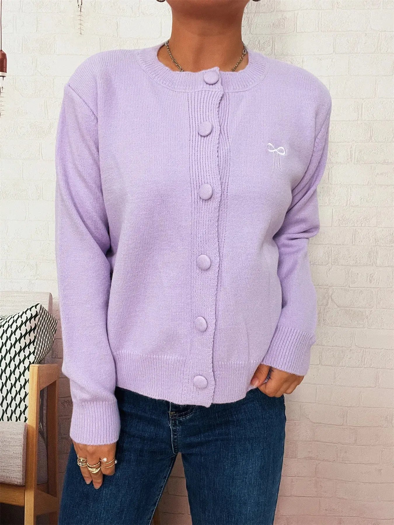 Button Up Long Sleeve Cardigan  Style Ratio