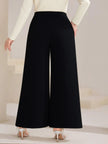 Plus Size High Waist Wide Leg Button Decor Pants  Style Ratio