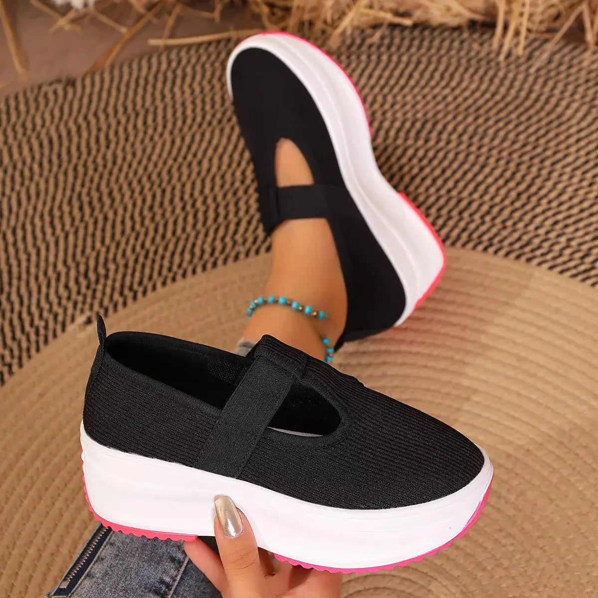 Round Toe Platform Slip-Ons  Style Ratio