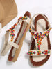 Beaded T-Strap Flat Sandals  Style Ratio