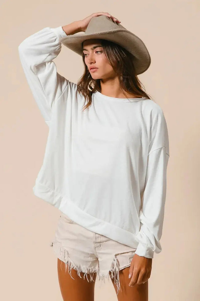 BiBi Loop Terry Pull Over With Cut Edge Band  Style Ratio