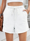 Drawstring Wash Denim Shorts  Style Ratio