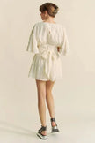 Davi & Dani Batwing Sleeve Waist Belt Romper  Style Ratio