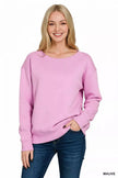 Zenana Fleece Boat Neck Sweatshirt  Style Ratio