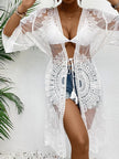 Lace Open Front Longline Cover-Up  Style Ratio